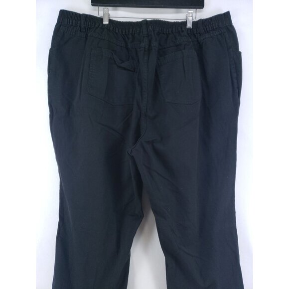 Woman Within Women’s Size 26W Tall Black Elastic Waist Cotton Pants With Pockets - Picture 5 of 10